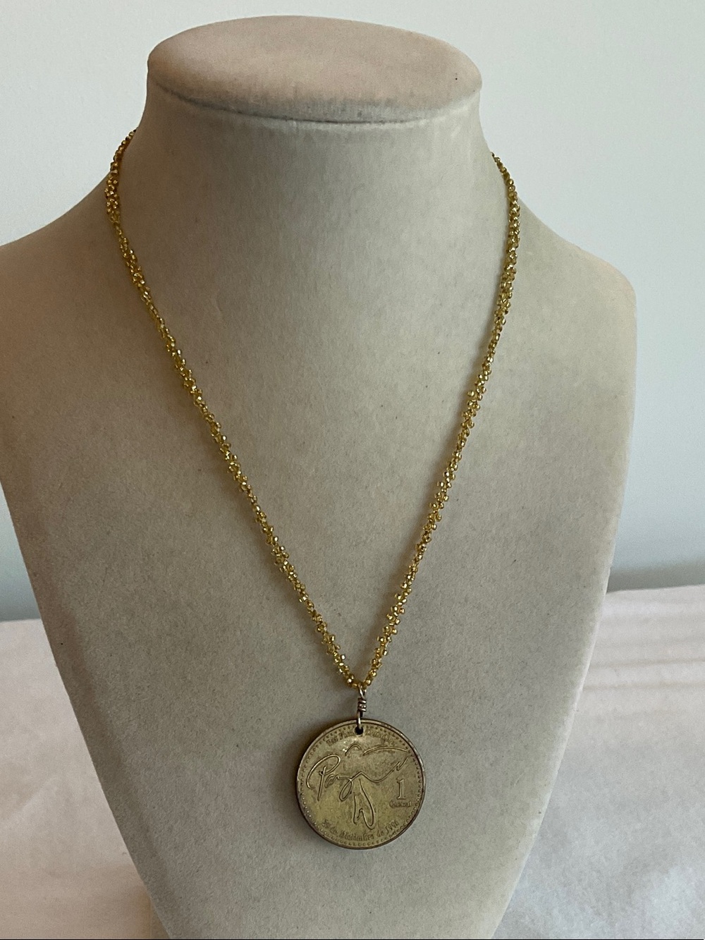 Gold Coin Beaded Necklace